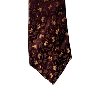 Villa Bolgheri Burgundy Gold Silk Tie
